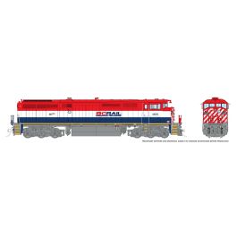 HO Dash8-40CM (DC/Silent): BCR - Red/White/Blue w/Frame Stripe: #4609
