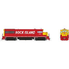 HO GE U28B Low Hood (DC/Silent): Rock Island - Red & Yellow Italic: #243