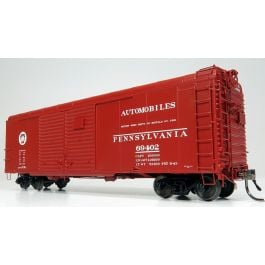 HO scale PRR X31A Double-Door Boxcar: Circle Keystone - Automobile: 6-Pack