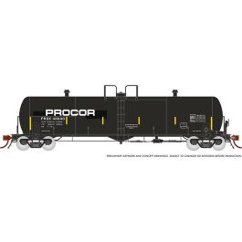 HO Procor 20K gal Tank Car: PROX Modern w/Large Logo - Single Car