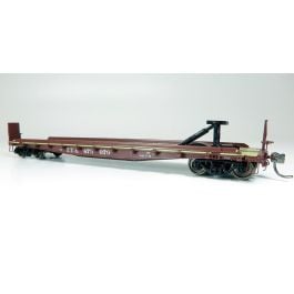 HO F30D 50' TOFC Flat Car: TTX Early Red - Single Car