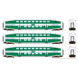 HO BiLevel Commuter Car - GO Transit - Early: Set #3 (Coaches: 2119, 2140, 2155)