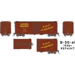 HO UP 40' B-50-41 Boxcar: Union Pacific - 1956 Repaint: 6-Pack