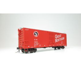 HO GN 40' Boxcar w/ Late IDNE: Great Northern - Vermilion w/ lettering: 6-Pack