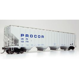 HO Procor 5820 Covered Hopper: UNPX - Procor Blue Solid: 6-Pack