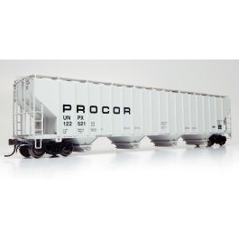 HO Procor 5820 Covered Hopper: UNPX - Procor Low Black Solid: 6-Pack