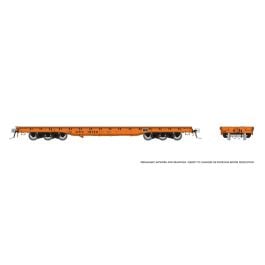 HO Magor 54' Flatcar: Amtrak - Orange: 3-Pack