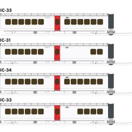 HO UAC TurboTrain Completion Pack: CN Rail: #203-226-251 + IC-34 #261