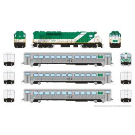 HO GP40TC (DC/DCC/Sound): GO Transit - Green & White, Early Font