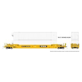 HO 53' Husky-Stack well car + containers: TTX - As Delivered: 3-Pack