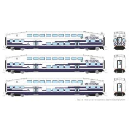 N Bilevel Commuter Car: Metrolink - As Delivered: Set #1 (Cab: 632 Coaches: 188 203)