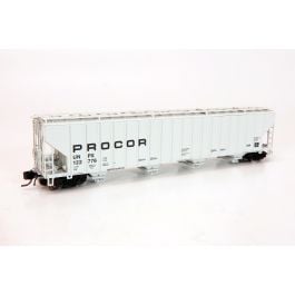 N Procor 5820 Covered Hopper: UNPX - Procor Low Black Solid: 6-Pack