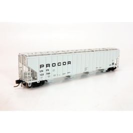 N Procor 5820 Covered Hopper: UNPX - Procor Mid Black Solid: 6-Pack
