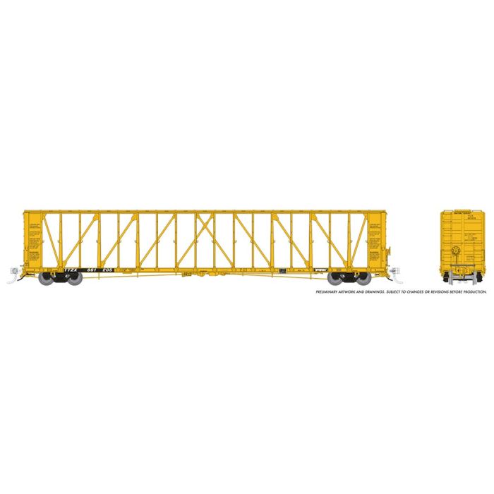 HO NSC Centerbeam Flatcar: Trailer Train (TTZX): Single Car