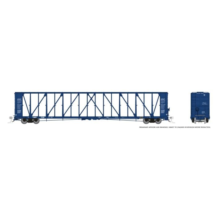 HO NSC Centerbeam Flatcar: Copper Basin Railway - Blue: 6-Pack