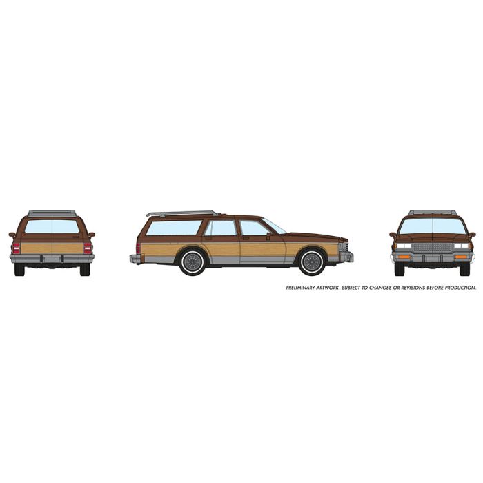 A58　展示品　イタリア製　CAPRICE　コレクション　ウォールナット HO Chevrolet Caprice Wagon: Brown Woodie - Rapido Trains Inc.