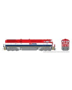 HO Dash8-40CM (DC/Silent): BCR - Red/White/Blue w/Frame Stripe: #4626