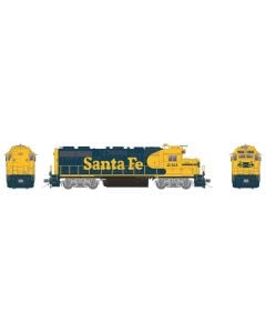 HO EMD GP38 (DC/DCC/Sound): Santa Fe - Yellow Warbonnet w/Class Lights: #2321