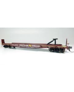HO F30D 50' TOFC Flat Car: TTX Late Red - 6-Pack