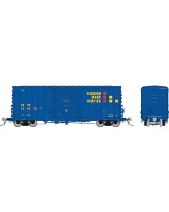 HO PC&F B-100-34 Boxcar: Golden West Service (GVSR): 3-Pack