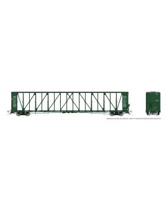 HO NSC Centerbeam Flatcar: BC Rail - Green: 6-Pack #2