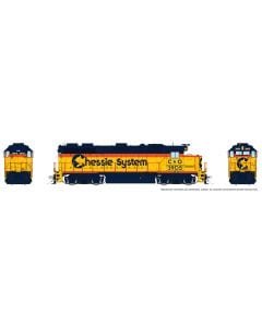 HO EMD GP39 (DC/Silent): Chessie - C&O Sublettering: #3908