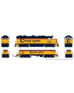 HO EMD GP39 Mother+Slug (DC/DCC/Sound): Chessie - C&O Sublettering: #3909 + #140T