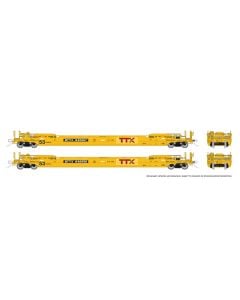 HO 53' Husky-Stack well car 2-Pack: TTX - Patched Logo: 3-Pack