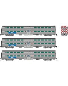 N Gallery Commuter Car: Metra - BNSF Swoosh: Set #2 (Cab: 811 Coaches: 751 778)