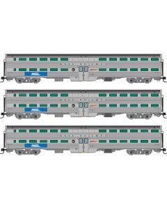N Gallery Commuter Car: Metra - BNSF Swoosh: Set #3 (Coaches: 741 750 777)