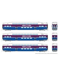 N Bilevel Commuter Car: ACE - Early: Set #2 (Cab: 3308 Coaches: 3215 3219)