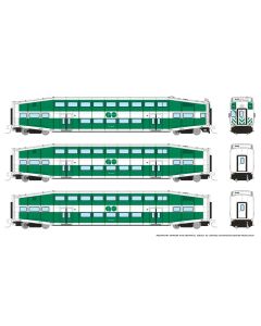 N Bilevel Commuter Car: GO Transit: Set #2 (Cab: 213 Coaches: 2211 2240)