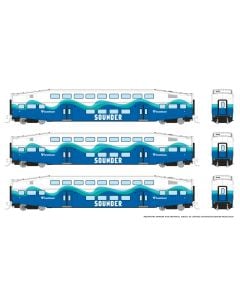 N Bilevel Commuter Car: Sounder: Set #3 (Coaches: 401 406 409)