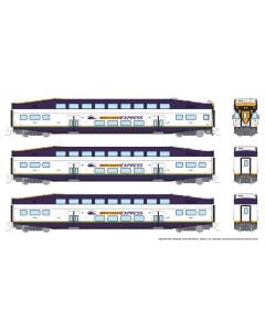 N Bilevel Commuter Car: West Coast Express: Set #1 (Cab: 108 Coaches: 304 308)