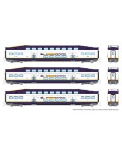 N Bilevel Commuter Car: West Coast Express: Set #3 (Coaches: 302 303 307)