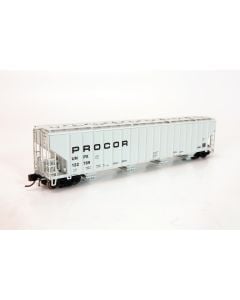 N Procor 5820 Covered Hopper: UNPX - Procor Mid Black Solid: 6-Pack