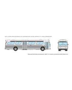 HO 1/87 New Look Bus (Deluxe): Unlettered Transit w/ dual doors: White/Silver