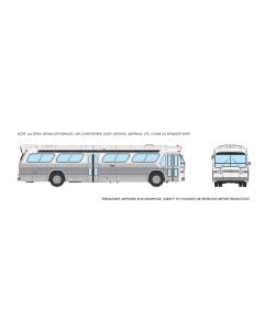 HO 1/87 New Look Bus (Deluxe): Unlettered Transit w/ single door: White/Silver