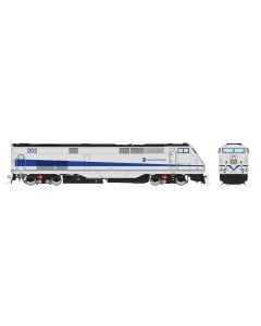 HO GE P32AC-DM (DC/DCC/Sound):  Metro North - Silver/Blue Stripe: #202