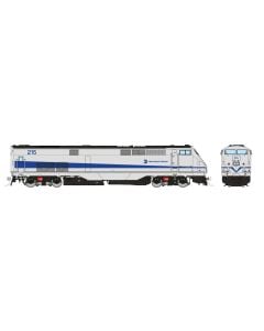 HO GE P32AC-DM (DC/Silent): Metro North - Silver/Blue Stripe: #215