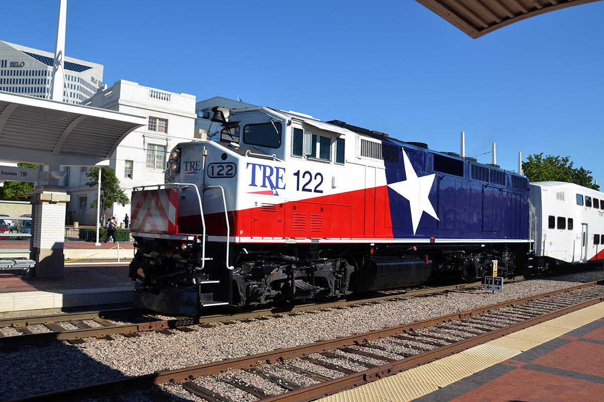 TRE 122 (ex GO 528) sits at Union Station, Dallas, Texas. Photo by Craig Walker.