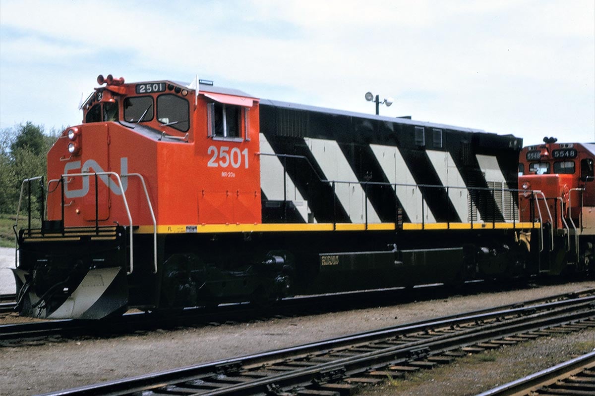 CN 2501 at Capreol, Ontario on June 3, 1973. Photo by Don Jaworski